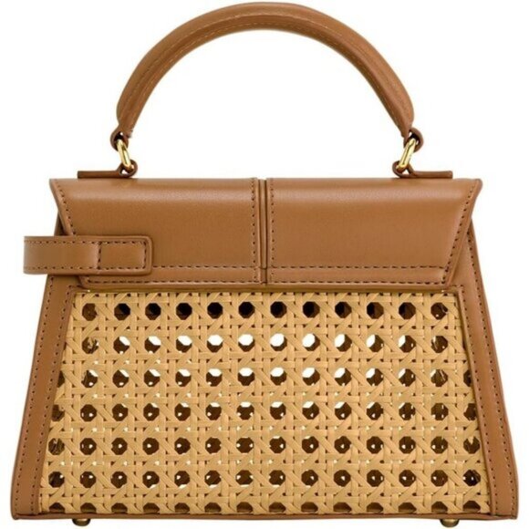 ⚡Jw Pei Women Brown Woven Vegan Leather Elegant Sustainable Top Handle Bag - Picture 4 of 6